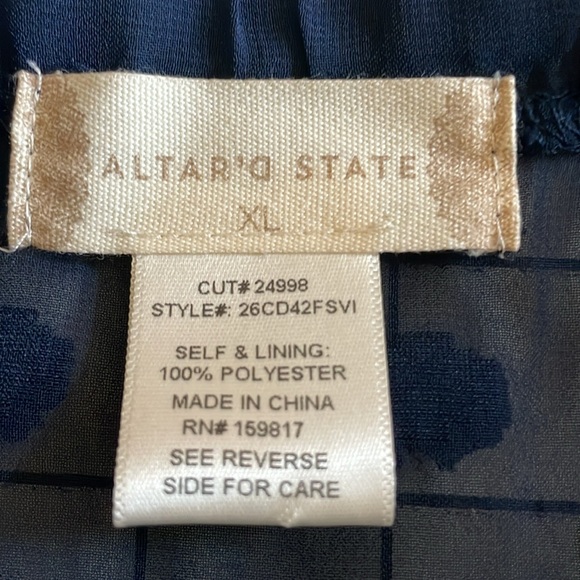 Navy blue altar’d state tiered strappy top size xl - Picture 3 of 6